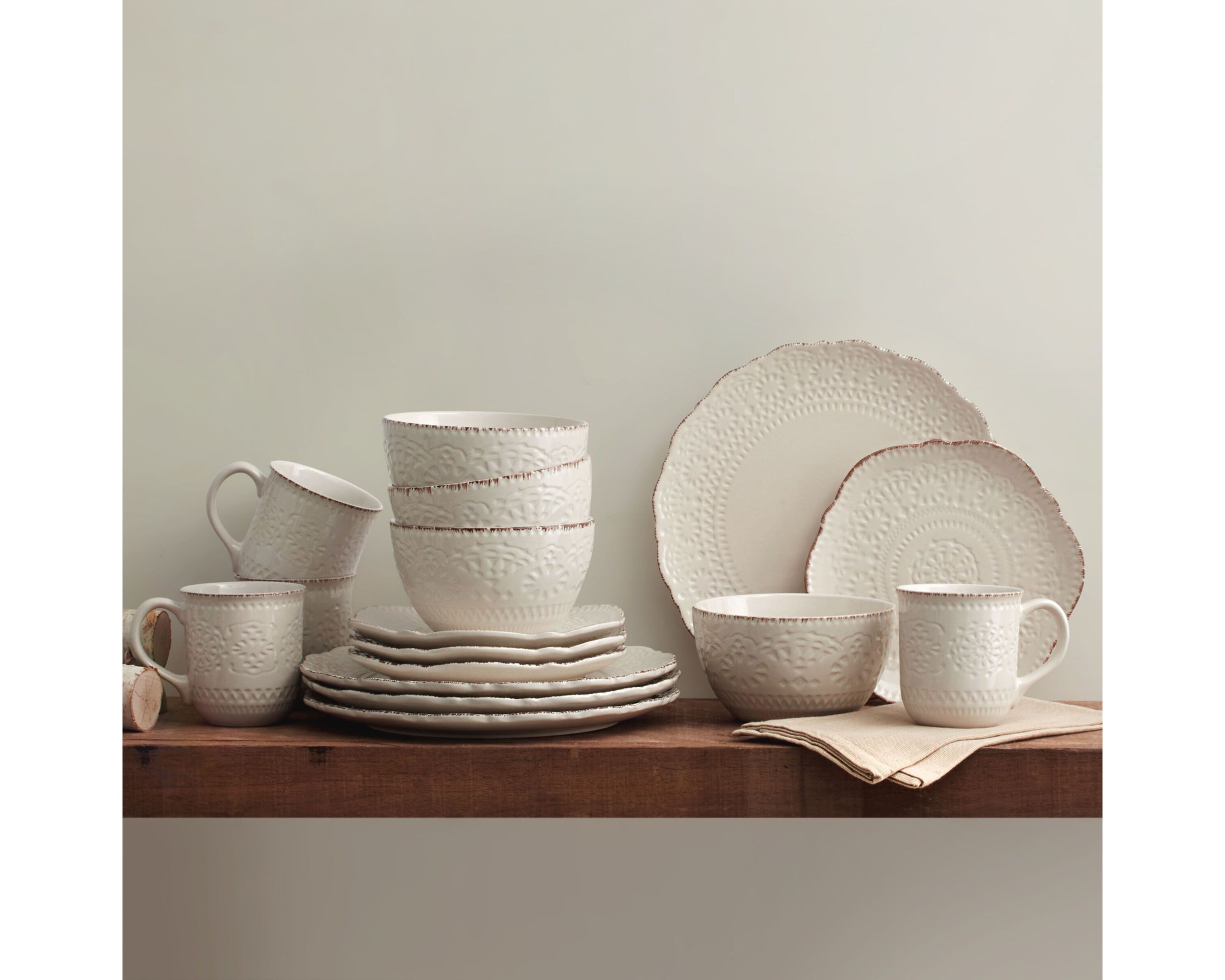 Chateau 16-Piece Stoneware Dinnerware Set, Service For 4