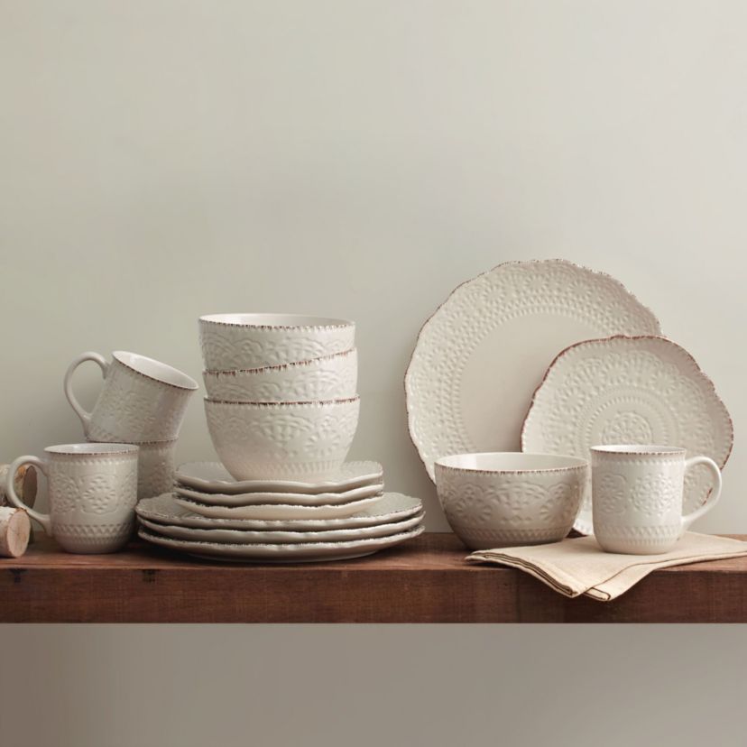 Chateau 16-Piece Stoneware Dinnerware Set, Service For 4
