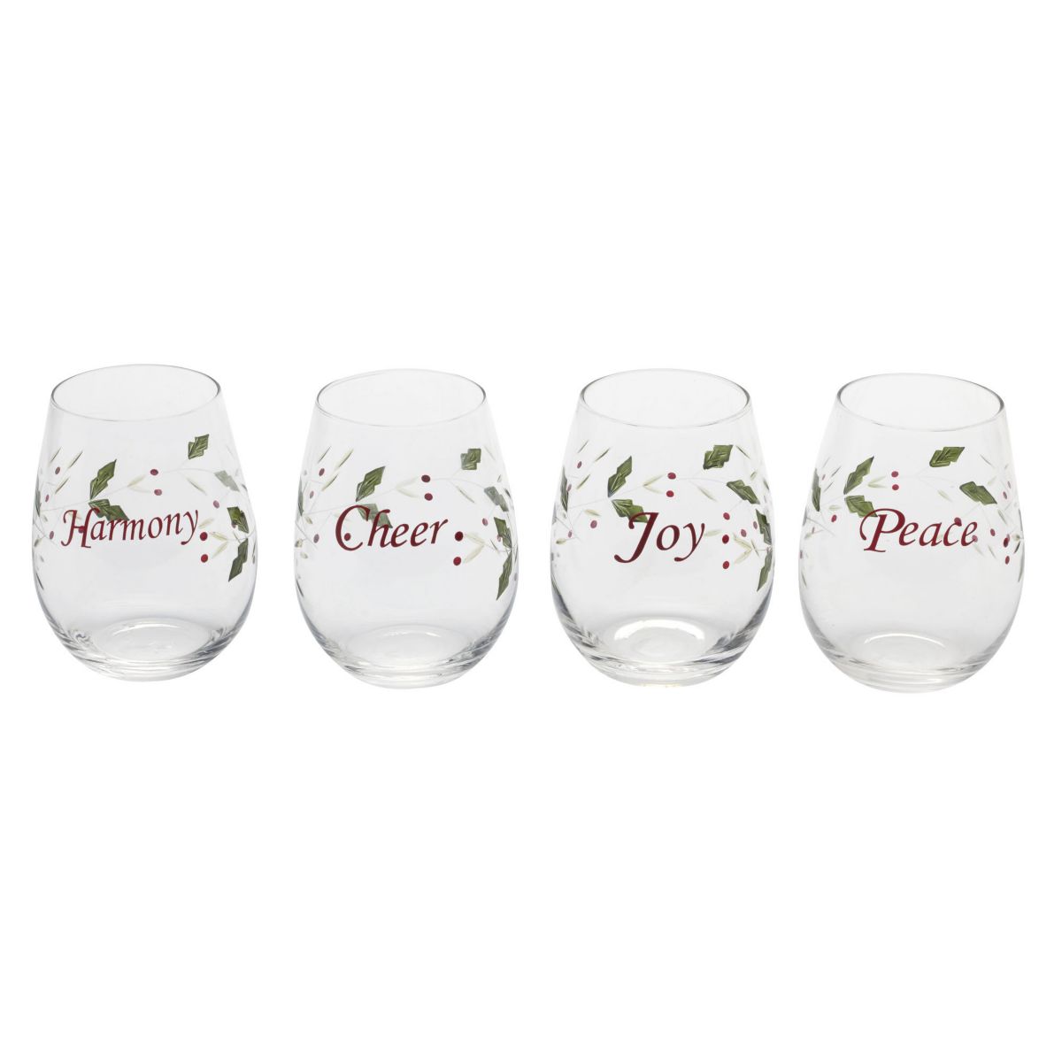 Winterberry 20-oz Sentiment Stemless Wine Glasses (Set of 4)