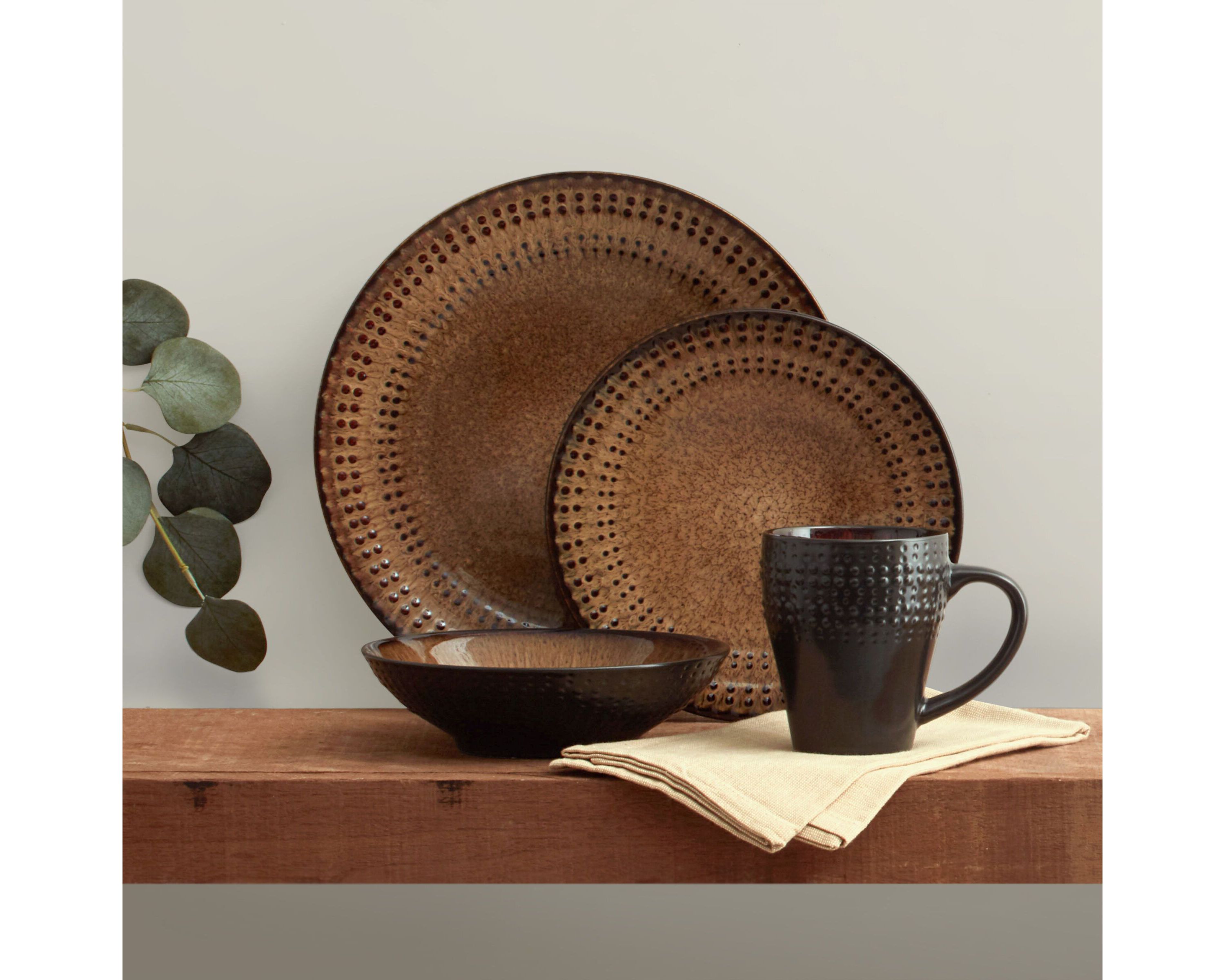 Cambria 16-Piece Stoneware Dinnerware Set, Service for 4