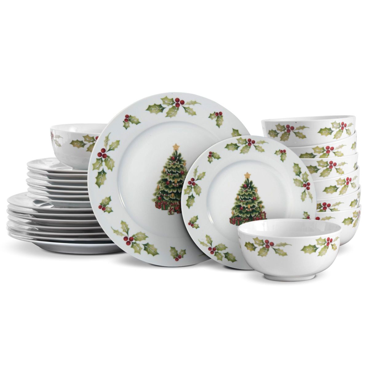 Christmas Day 24-pc Dinnerware Set, Service for 8