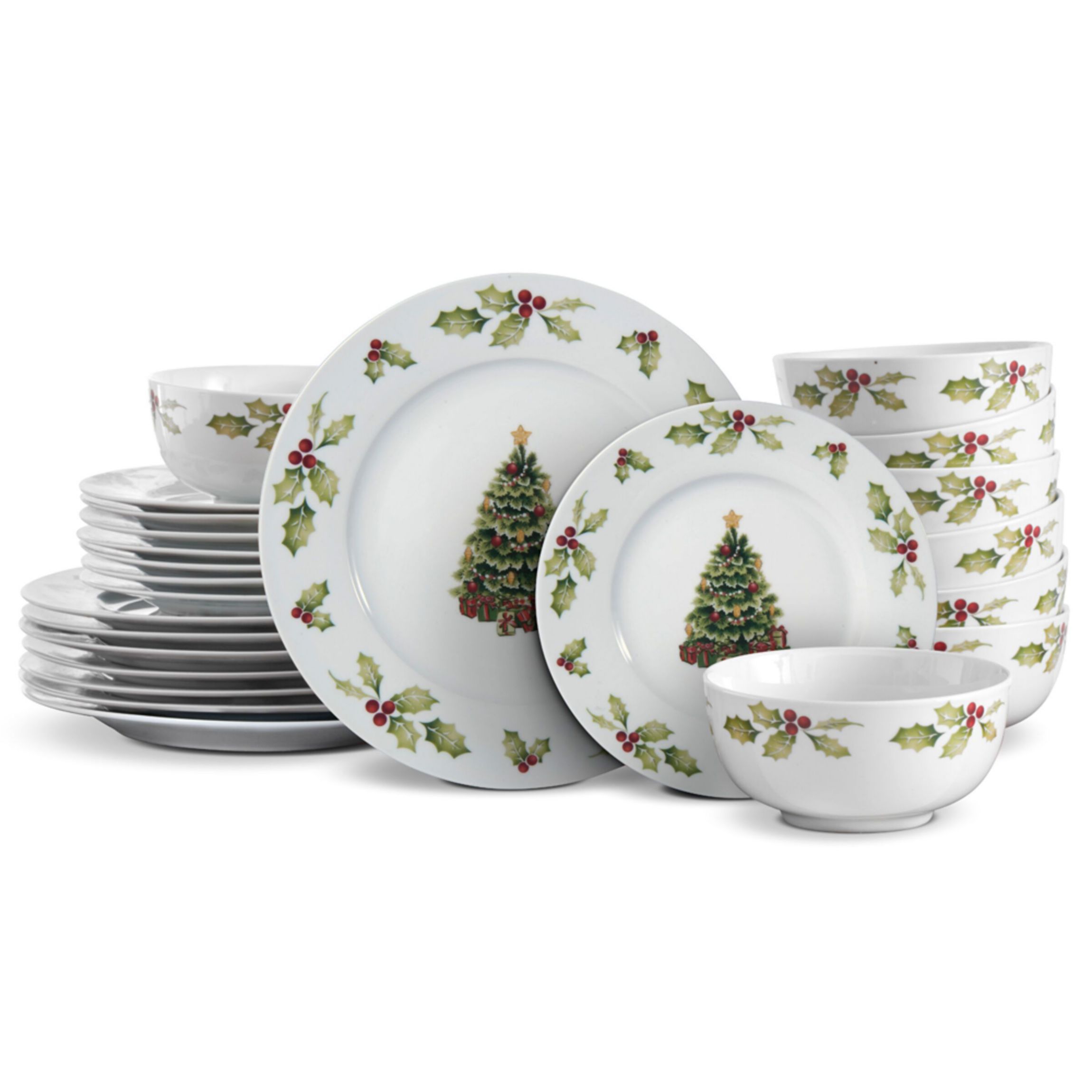 Christmas Day 24-pc Dinnerware Set, Service for 8