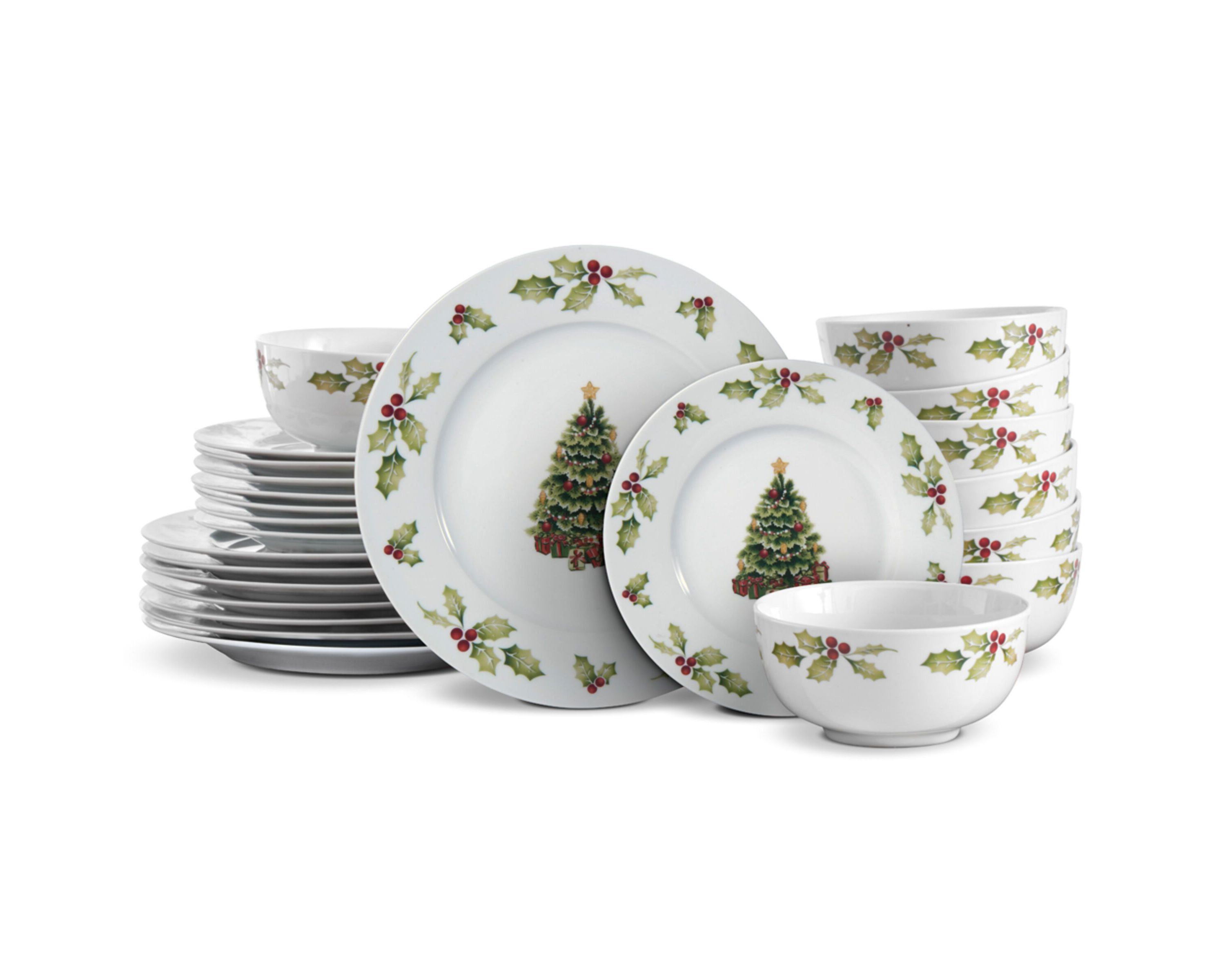 Christmas Day 24-pc Dinnerware Set, Service for 8