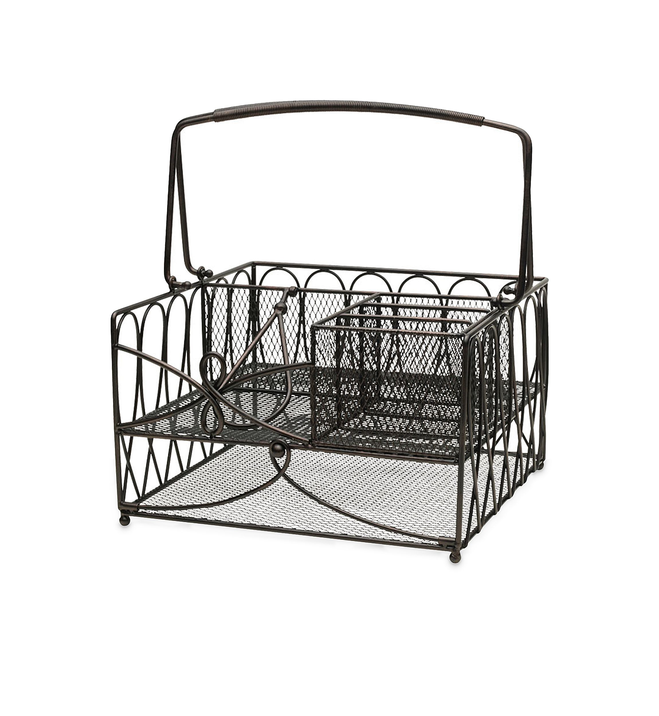 Antique Black Loop Picnic Caddy