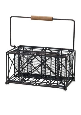 Gourmet Basics by Mikasa Antique Black Baler Picnic Caddy