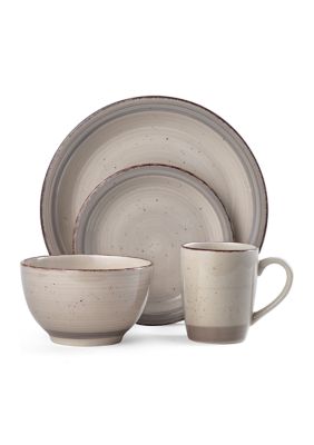 Yellowstone 12-Piece Ceramic Dinnerware Set, Rip Collection