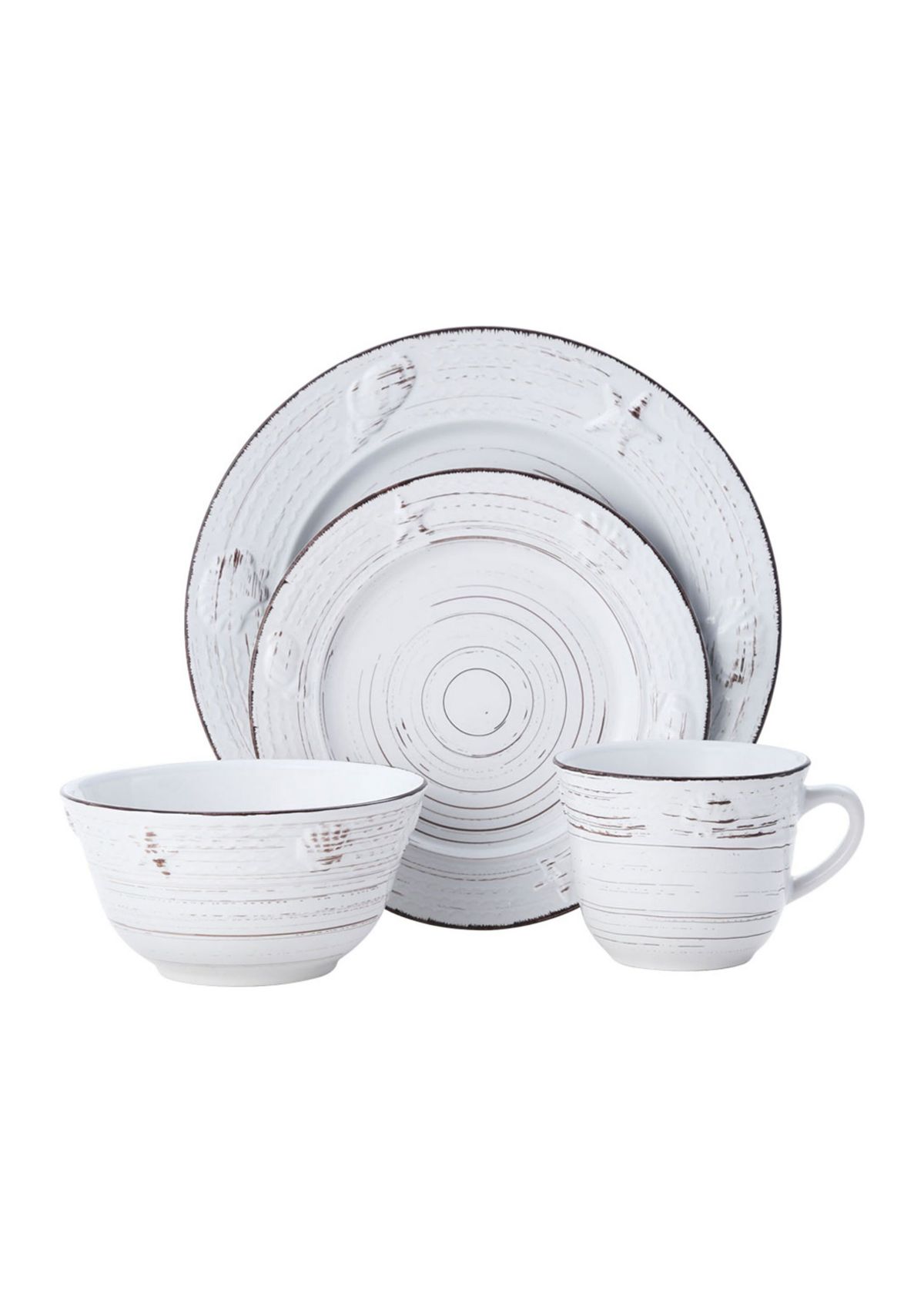 Trellis Coastal 16-Piece Dinnerware Set, Service For 4