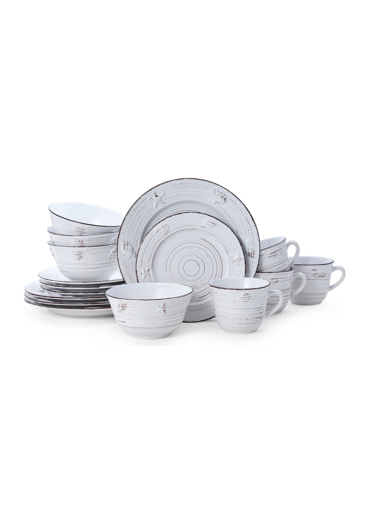Trellis Coastal 16-Piece Dinnerware Set, Service For 4