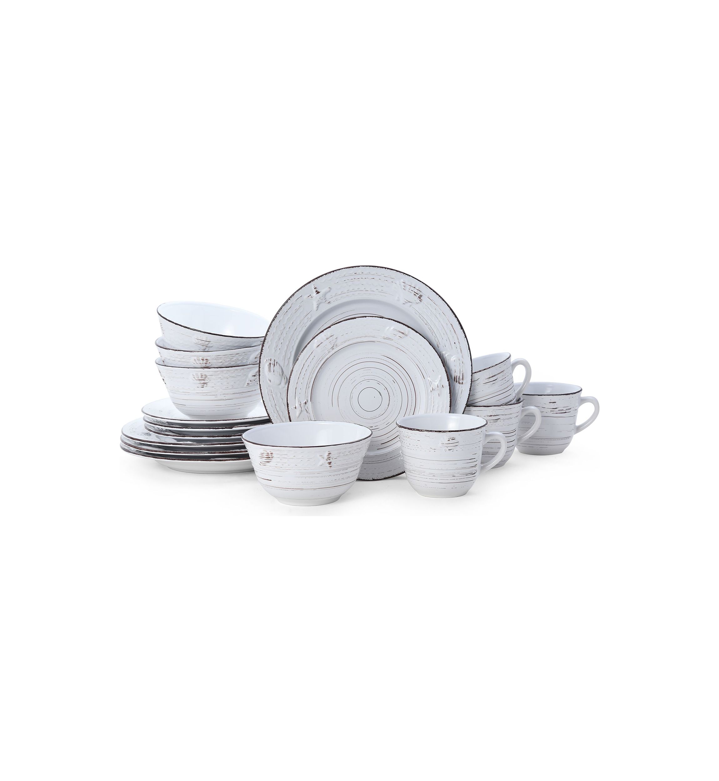 Trellis Coastal 16-Piece Dinnerware Set, Service For 4