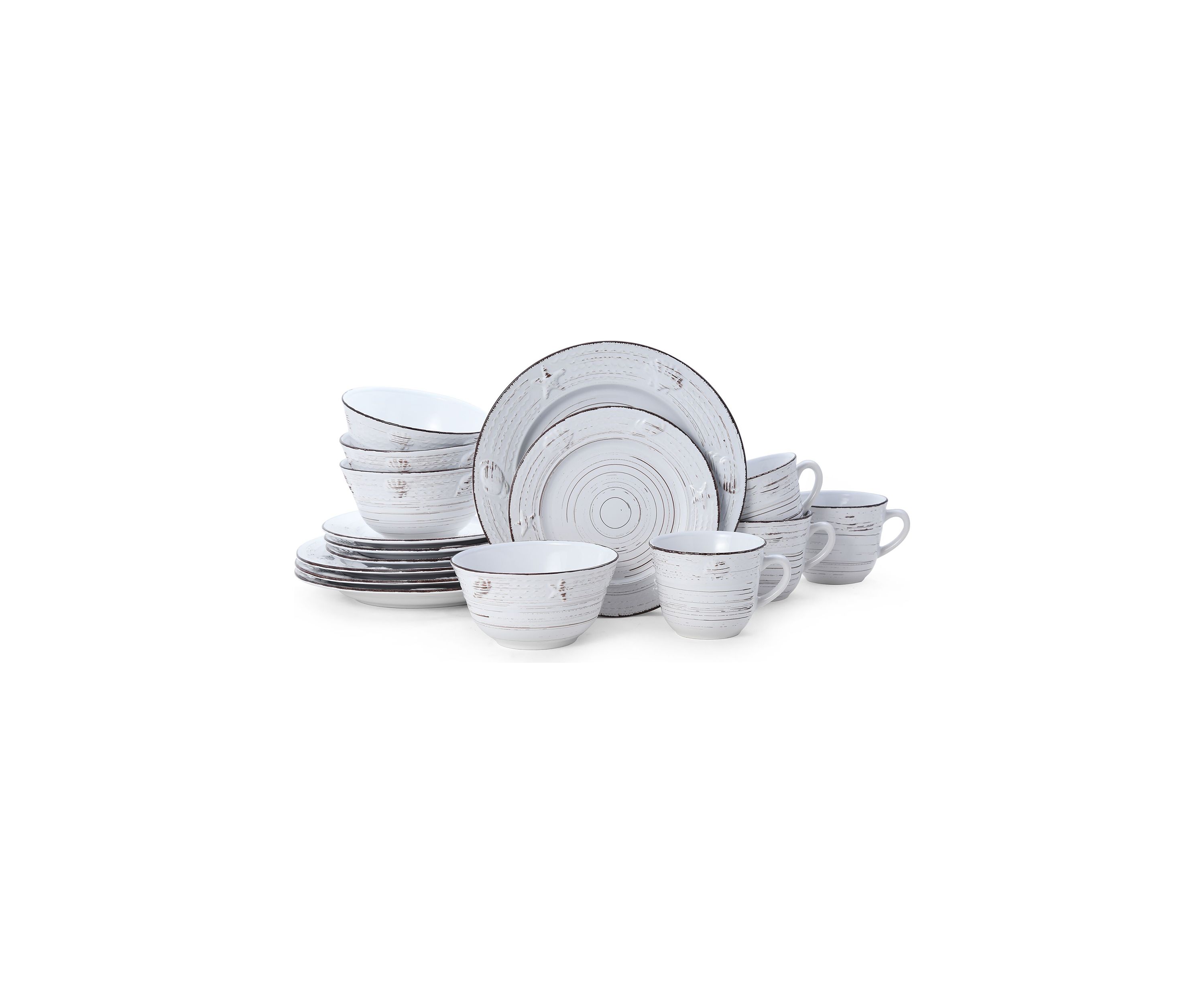 Trellis Coastal 16-Piece Dinnerware Set, Service For 4