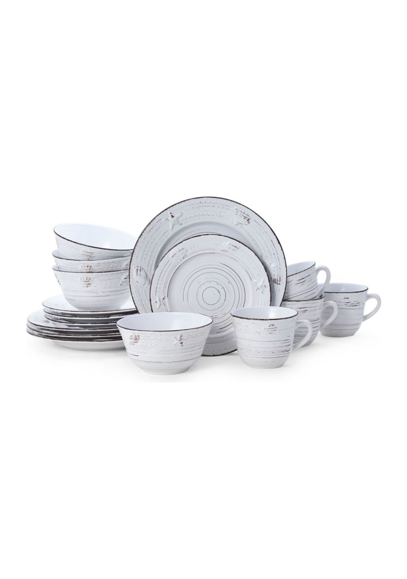 Trellis Coastal 16-Piece Dinnerware Set, Service For 4