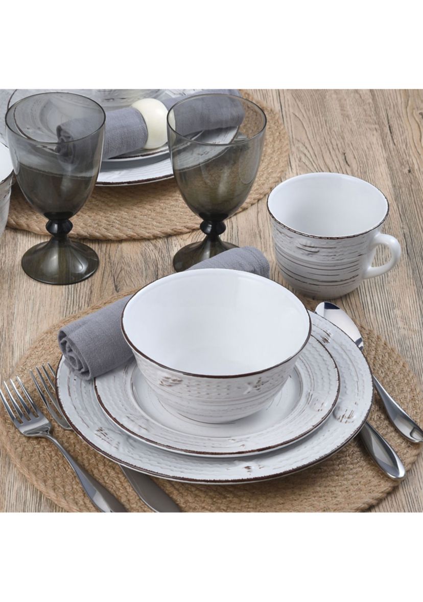 Trellis Coastal 16-Piece Dinnerware Set, Service For 4