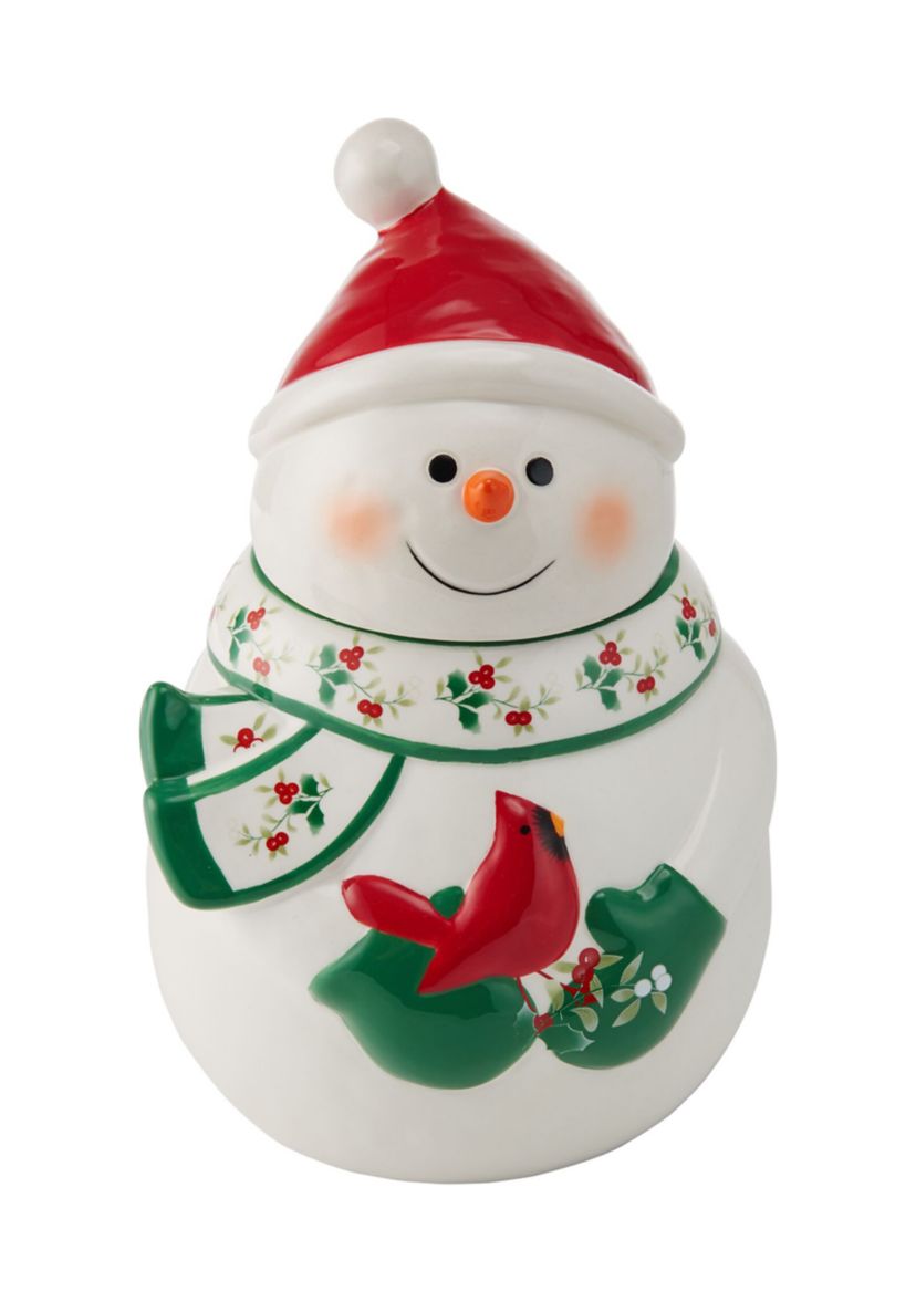 Winterberry Snowman Cookie Jar