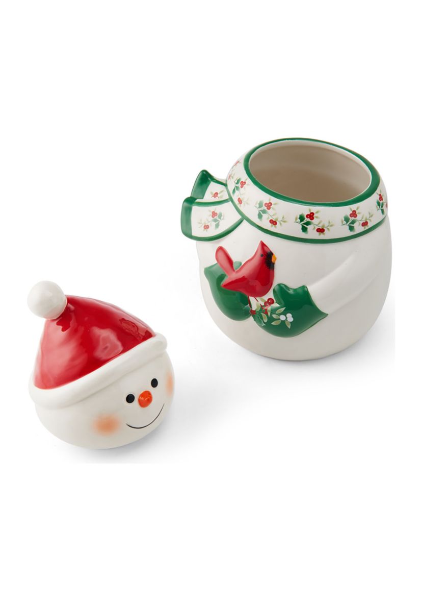 Winterberry Snowman Cookie Jar