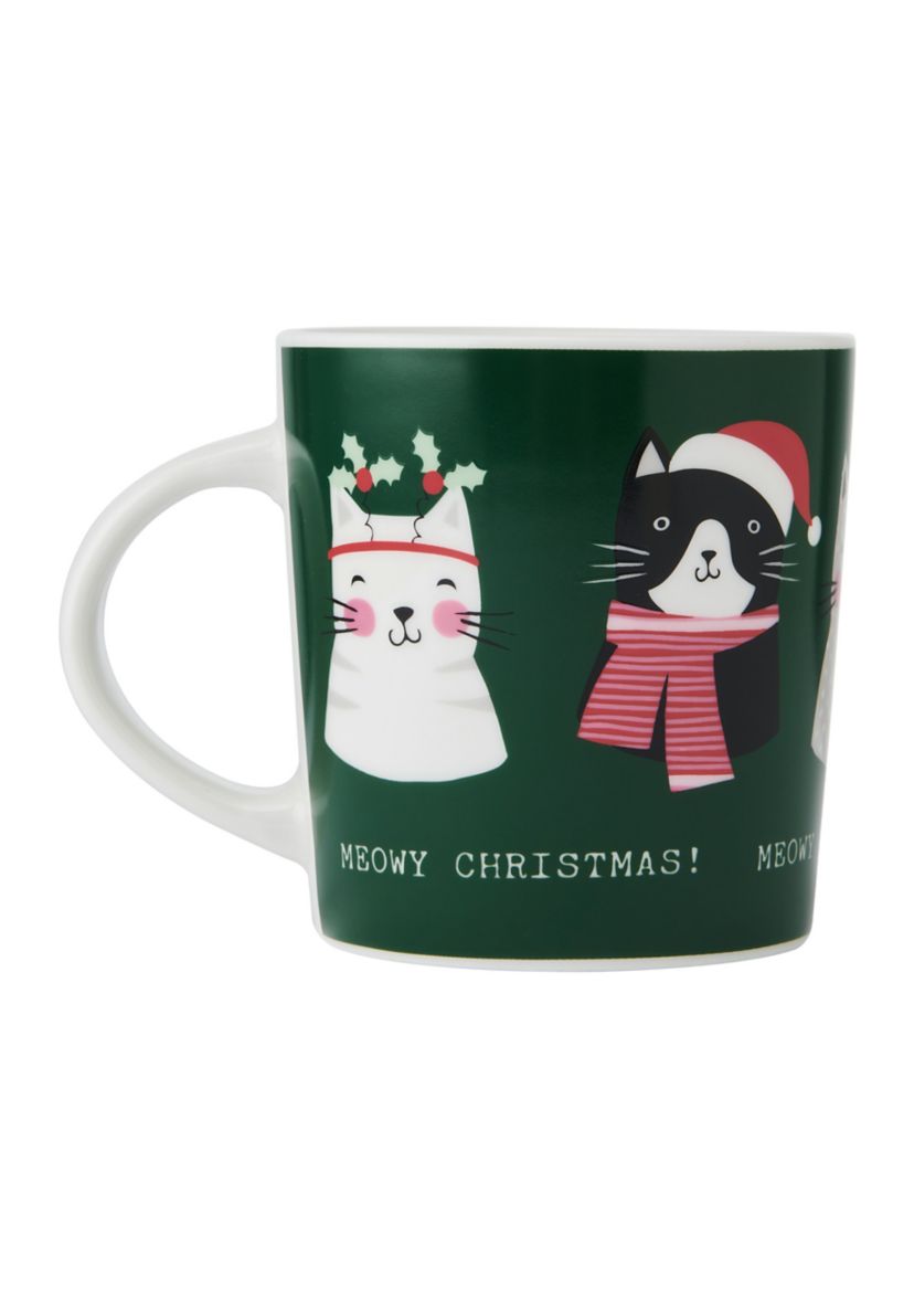 Holiday 18 Ounce Meowy Christmas Mug