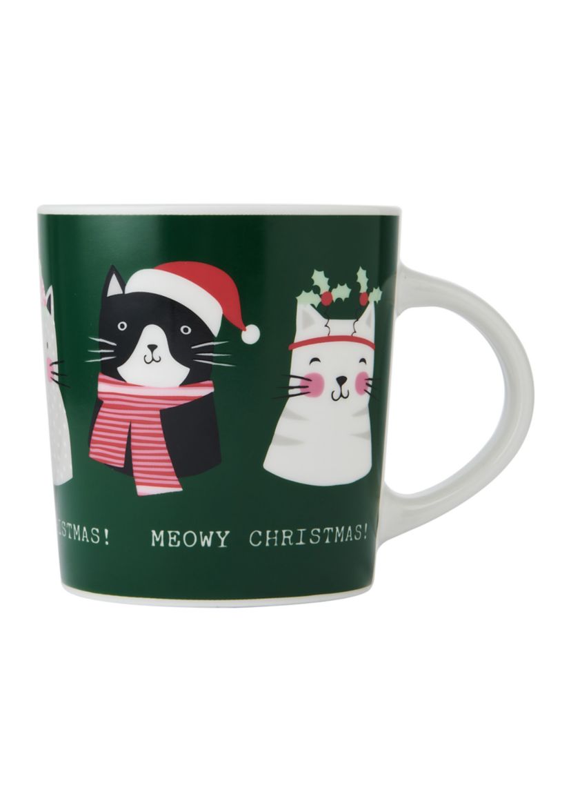 Holiday 18 Ounce Meowy Christmas Mug