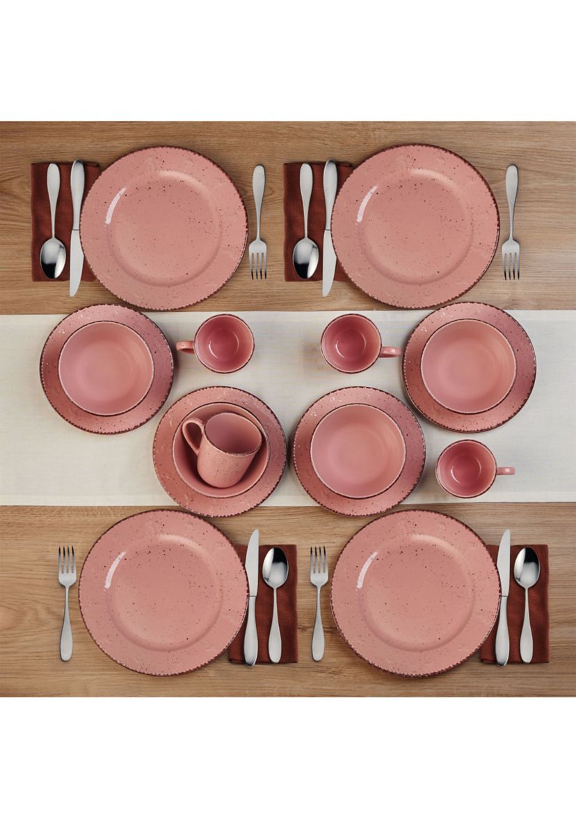 Pink Flamingo 16-Piece Dinnerware Set, Service For 4