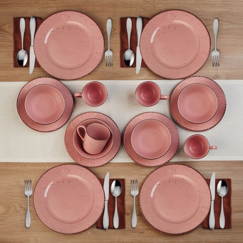 Pink Flamingo 16-Piece Dinnerware Set, Service For 4
