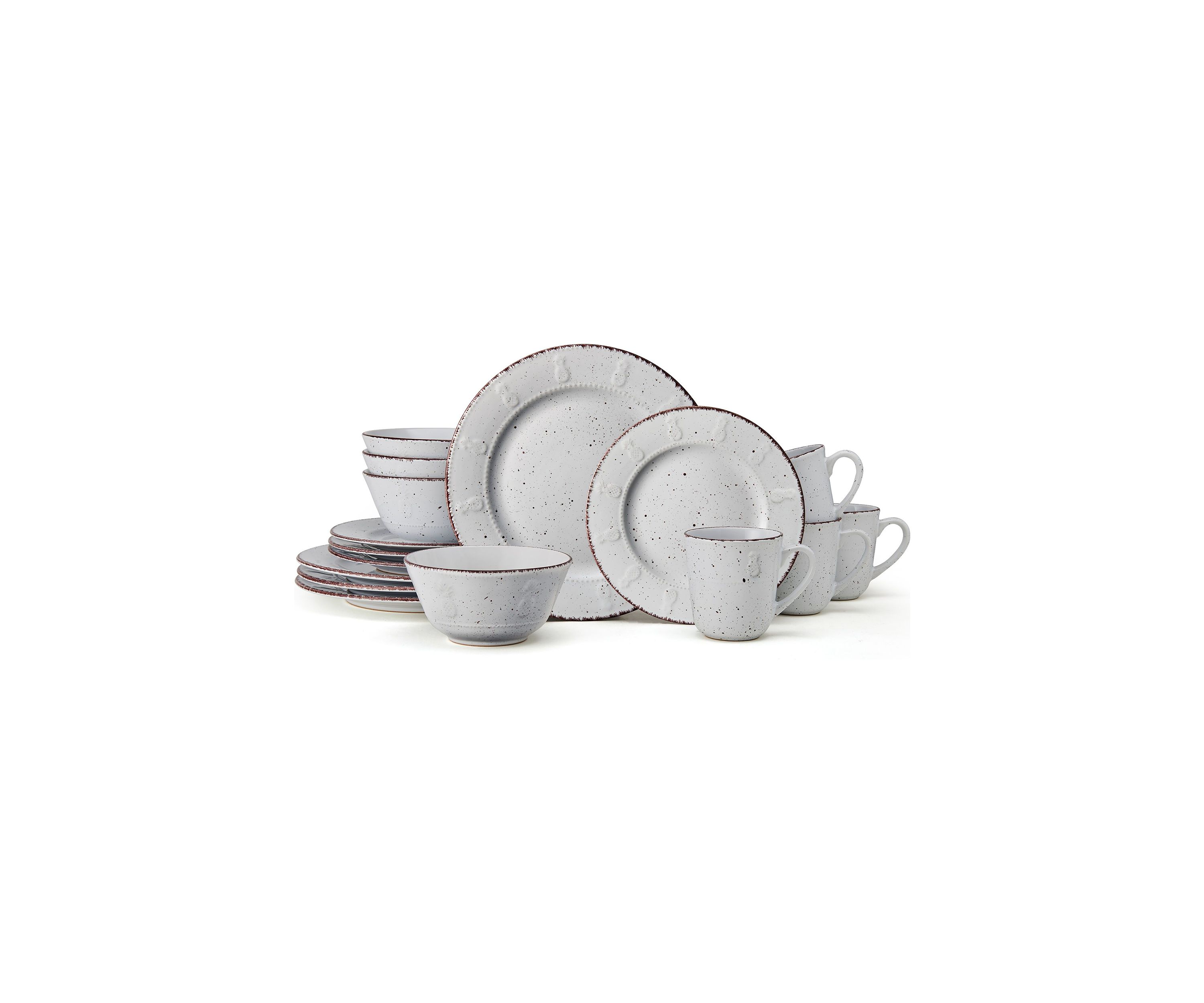 Pineapple 16 Piece Dinnerware Set, Service For 4