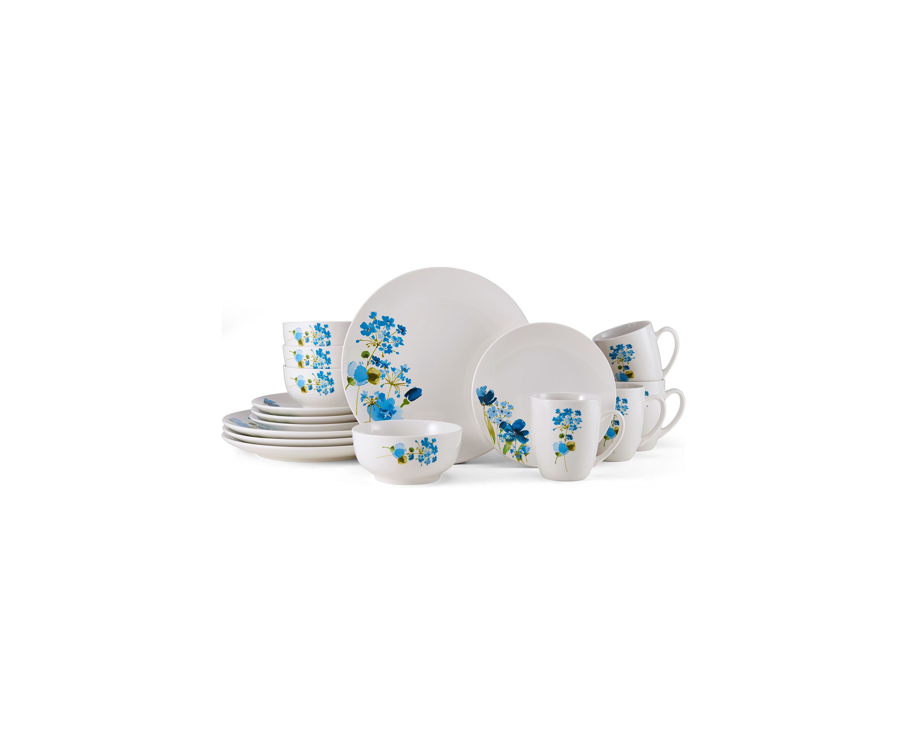 Painted Wildflowers 16 Piece Dinnerware Set, Service For 4