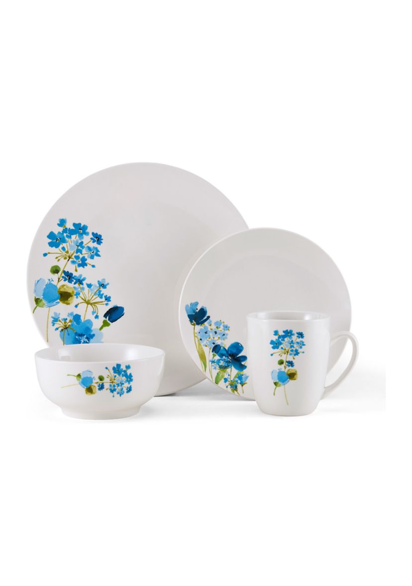 Painted Wildflowers 16 Piece Dinnerware Set, Service For 4