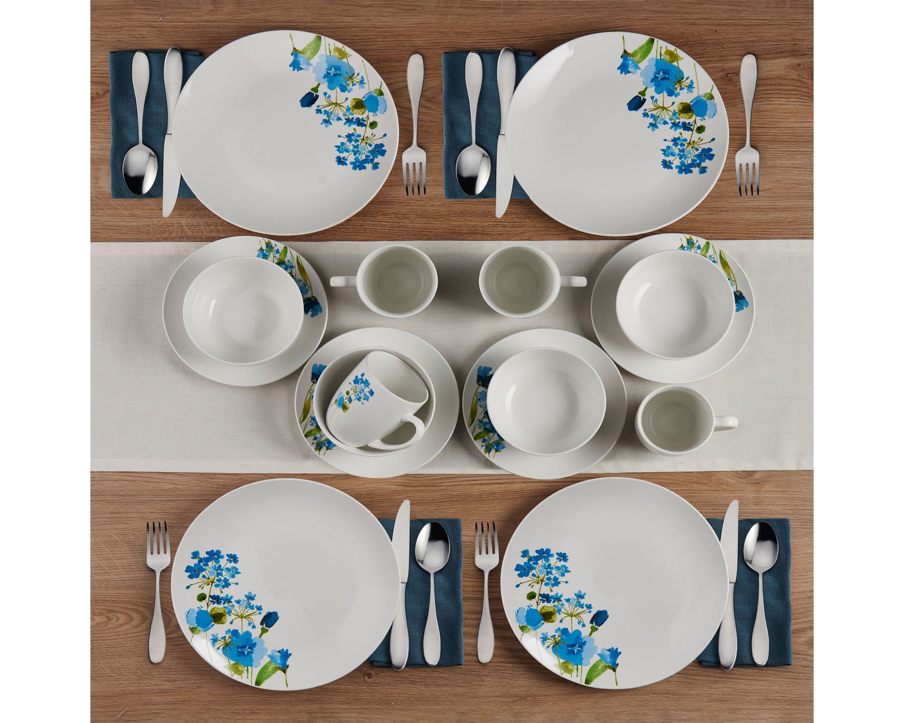 Painted Wildflowers 16 Piece Dinnerware Set, Service For 4