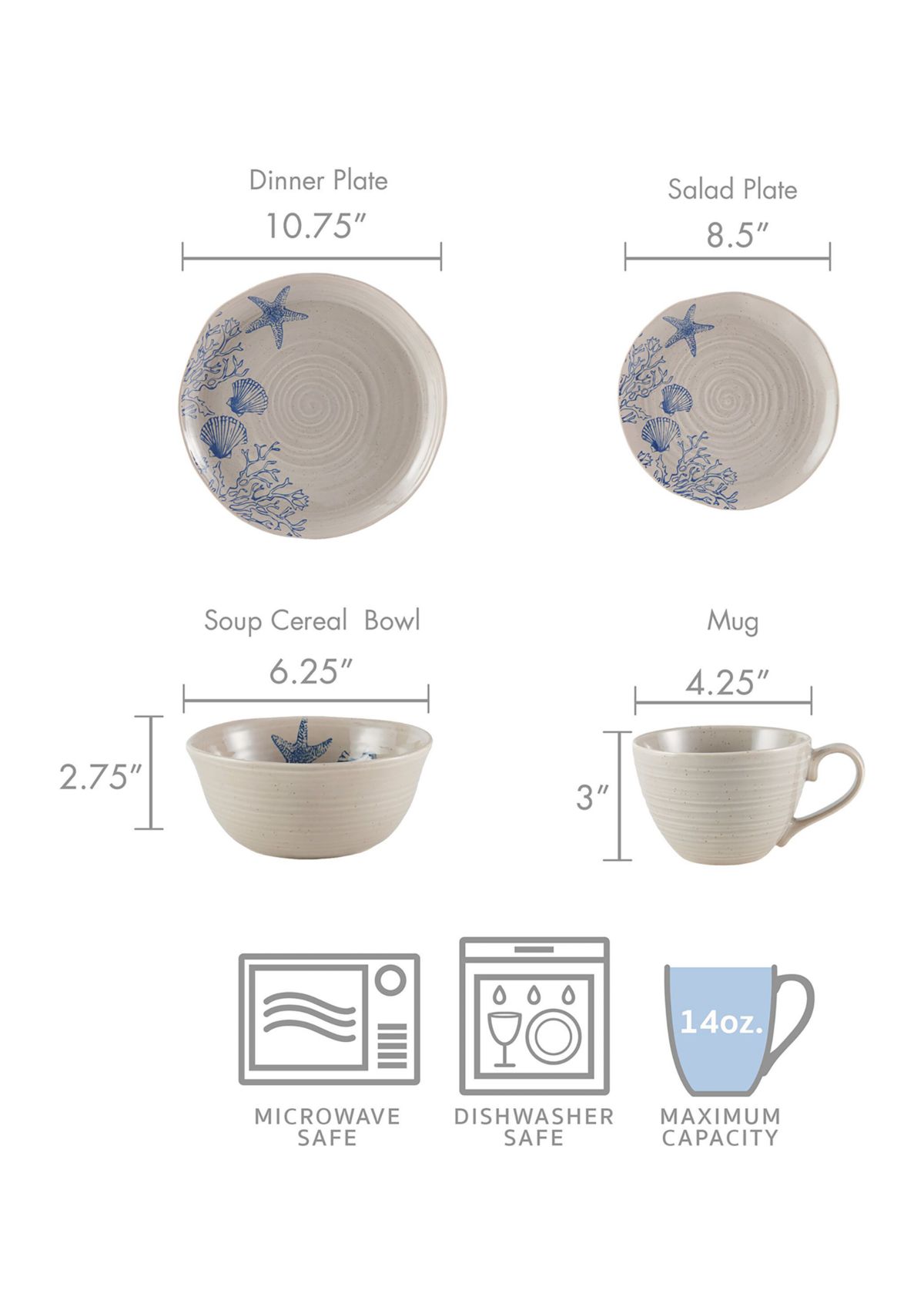 Southport 16-Piece Dinnerware Set, Service For 4