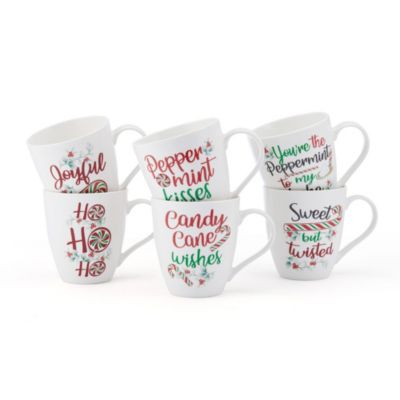 Winterberry 18-oz Set of 6 Festive Mugs