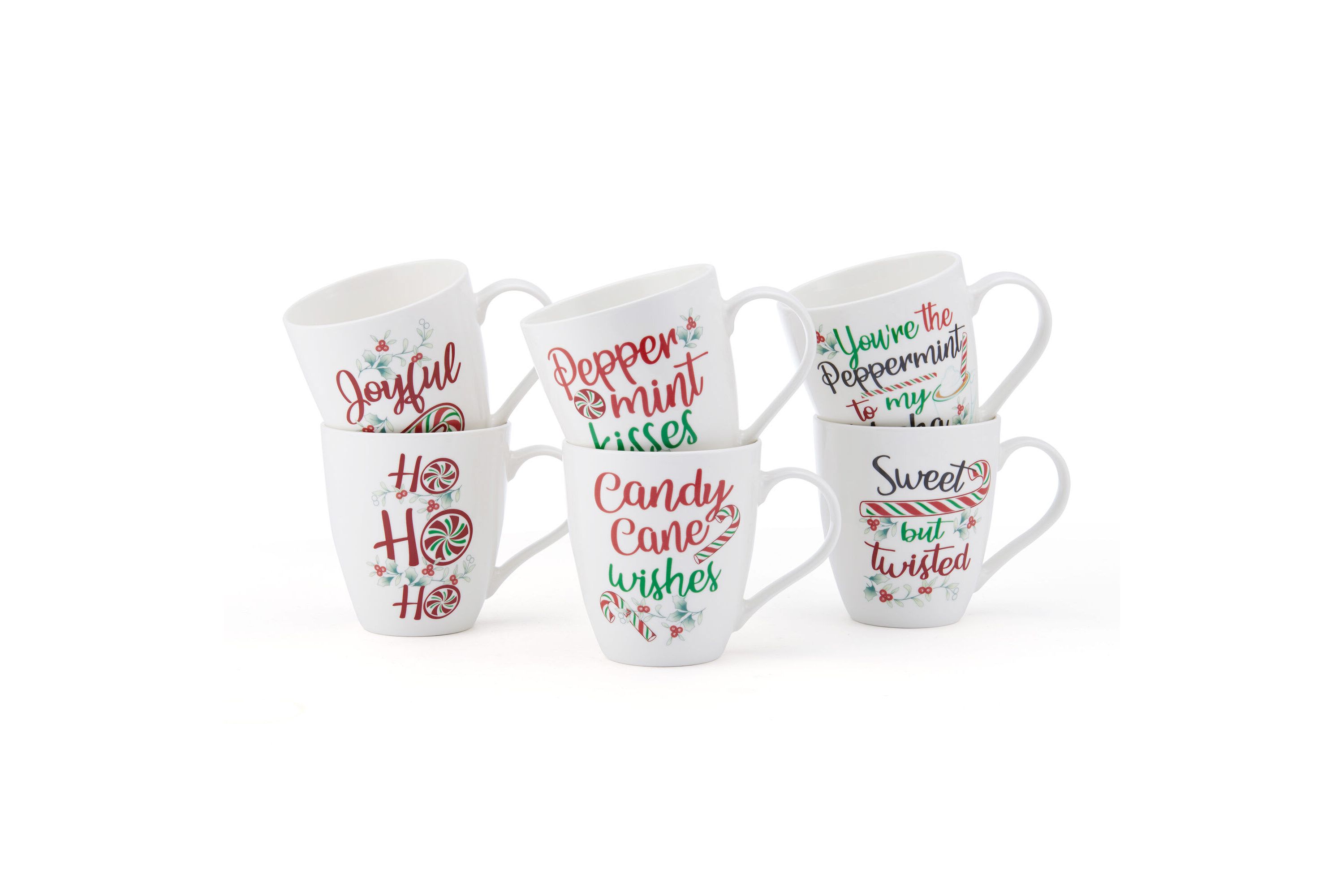 Winterberry 18-oz Set of 6 Festive Mugs