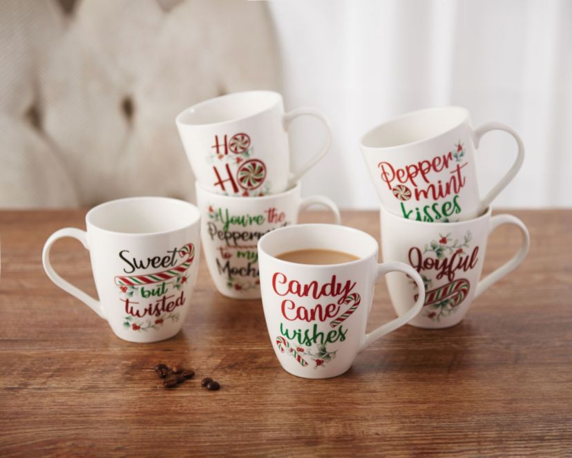 Winterberry 18-oz Set of 6 Festive Mugs