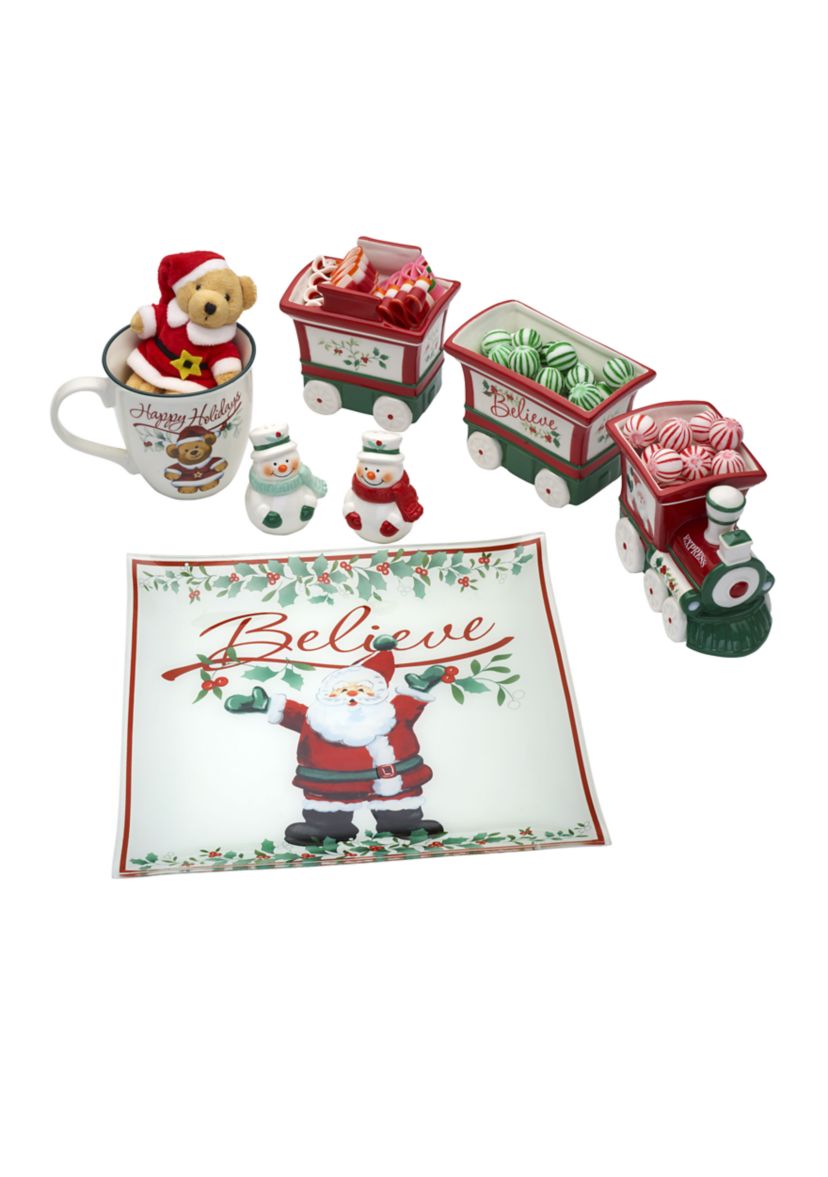Winterberry Teddy Bear Ornament with Mug