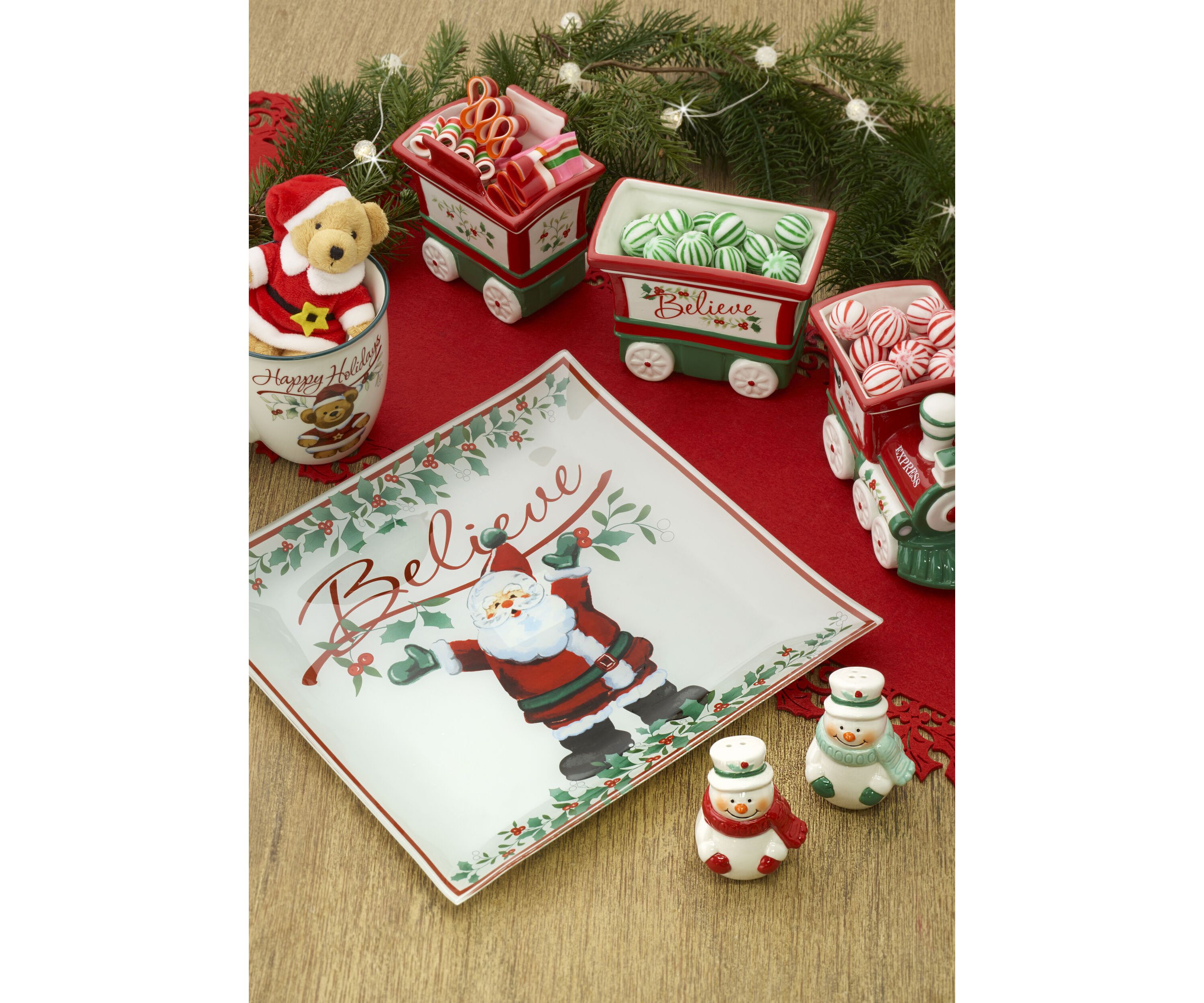 Winterberry Teddy Bear Ornament with Mug