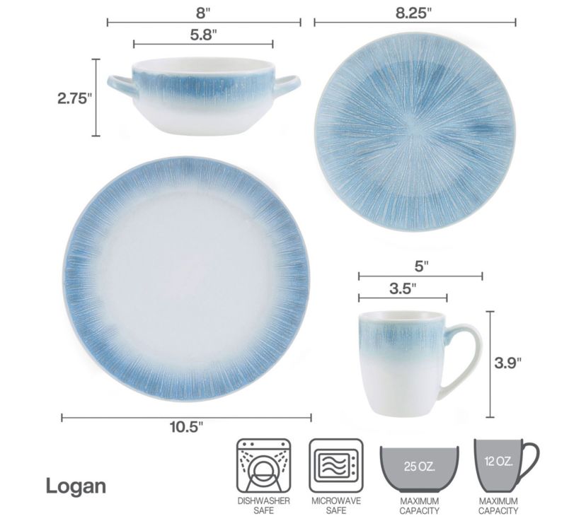 Logan 16-pc Dinnerware Set, Service for 4