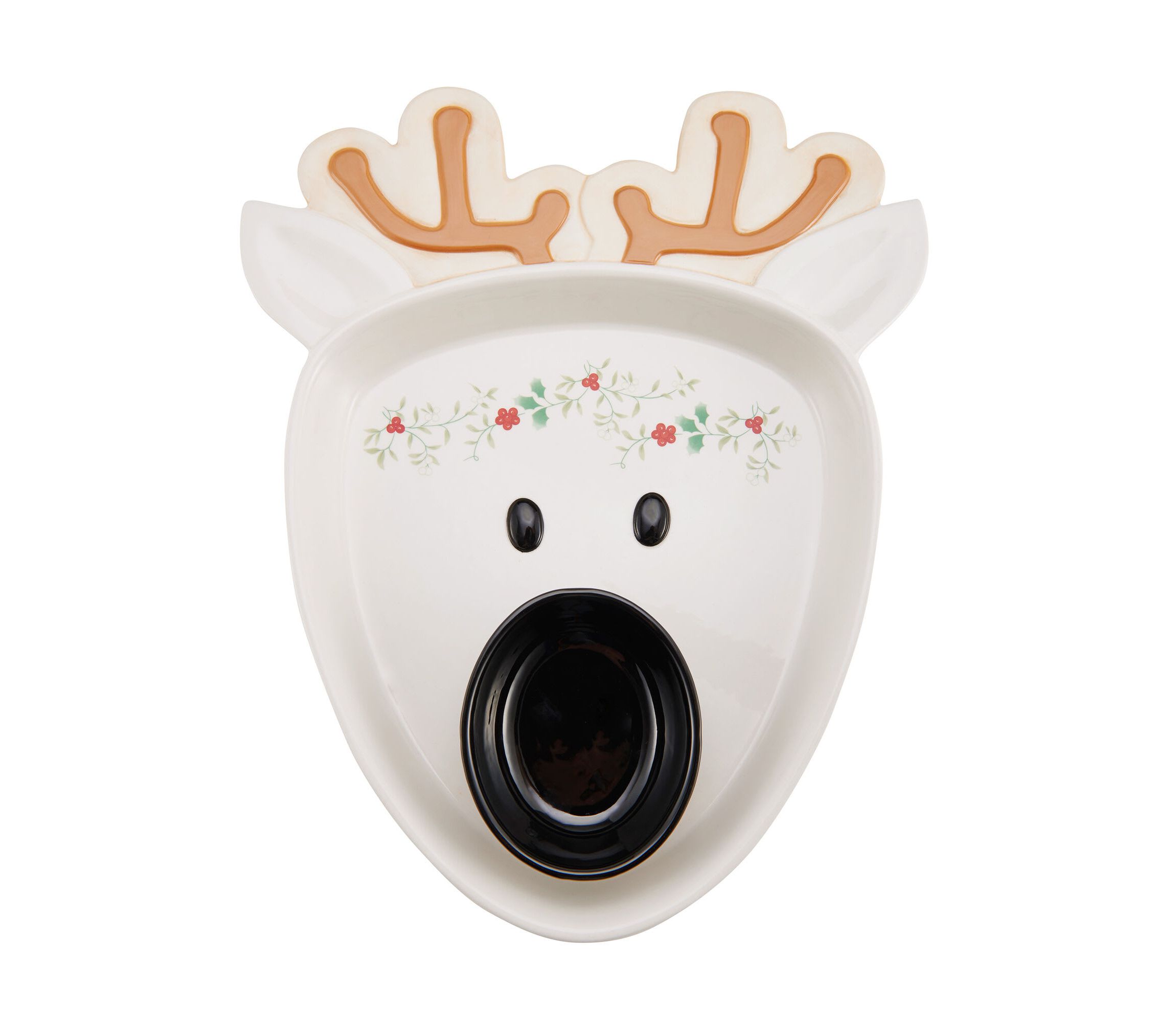 Winterberry Reindeer Chip and Dip Bowl