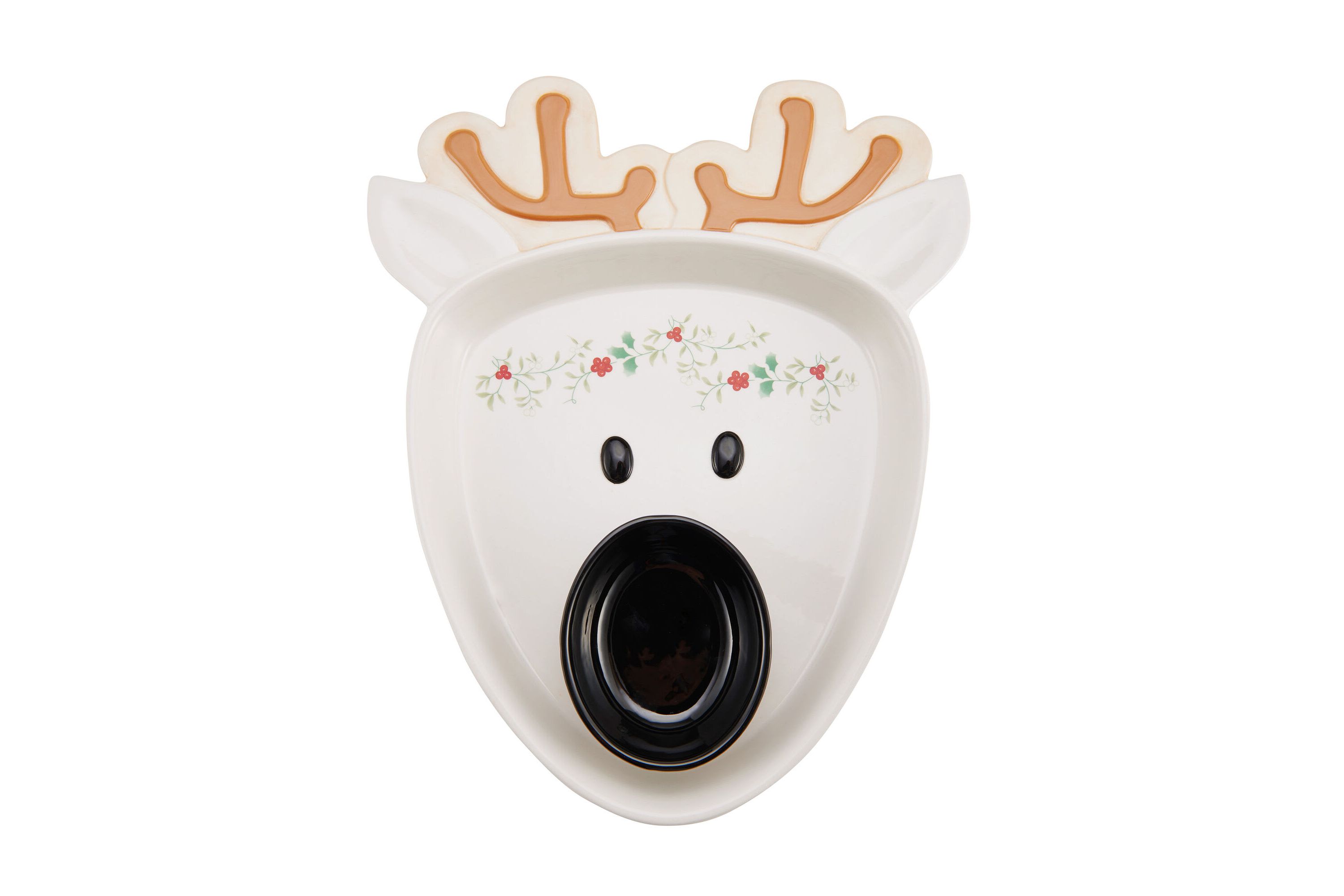 Winterberry Reindeer Chip and Dip Bowl