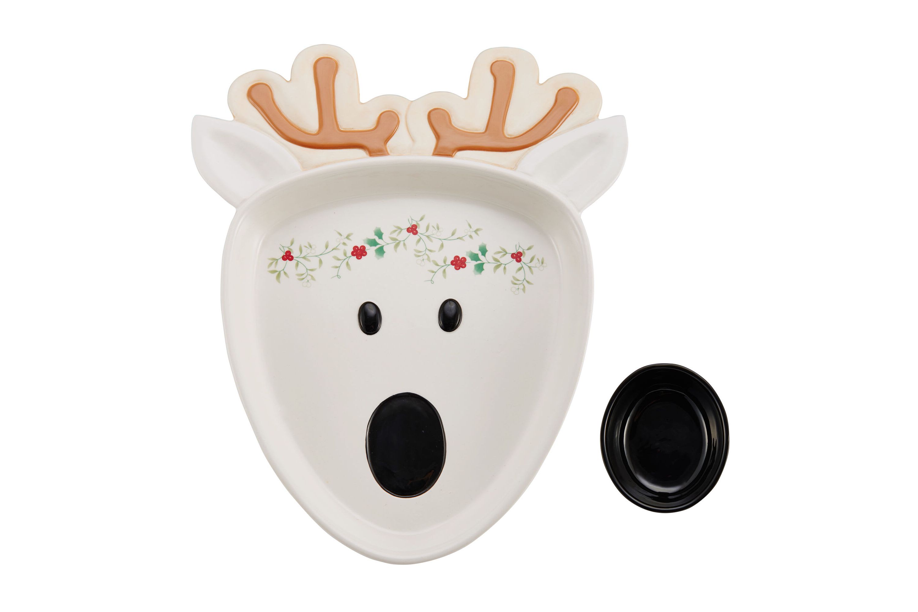 Winterberry Reindeer Chip and Dip Bowl