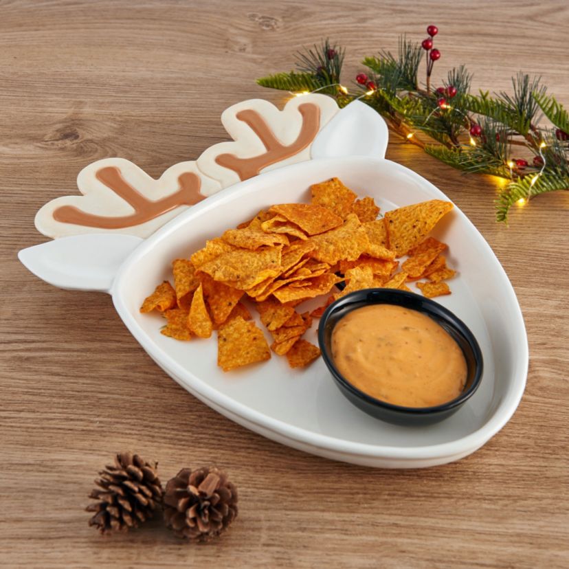 Winterberry Reindeer Chip and Dip Bowl