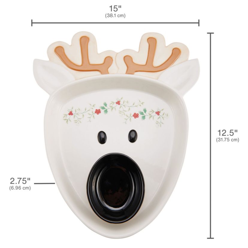 Winterberry Reindeer Chip and Dip Bowl