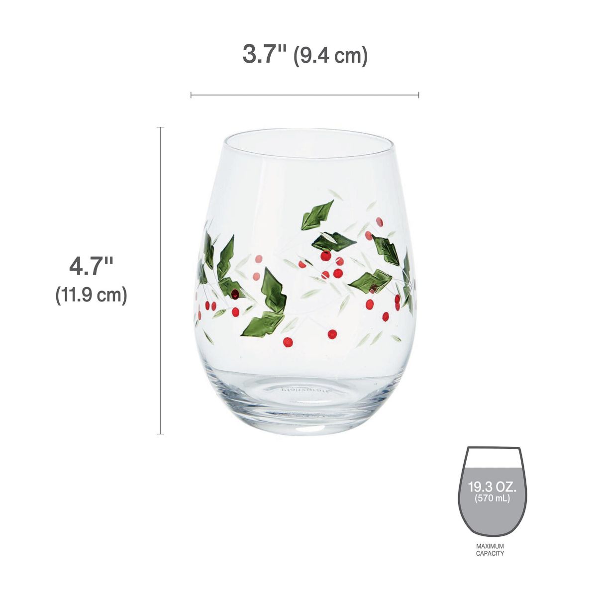 Winterberry 20-oz Stemless Wine, Set of 4