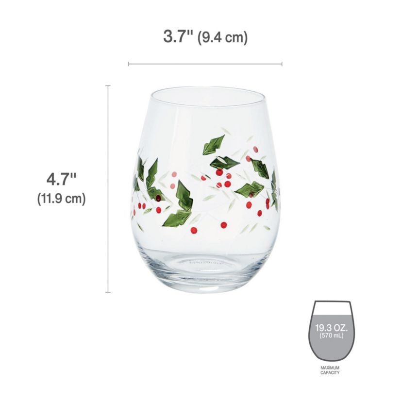 Winterberry 20-oz Stemless Wine, Set of 4