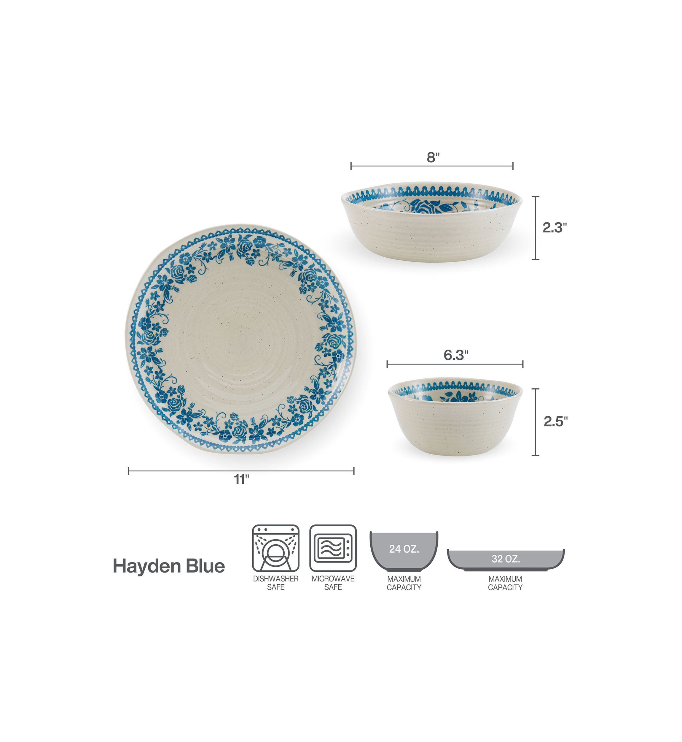 Hayden 12 Piece Dinnerware Set, Service For 4