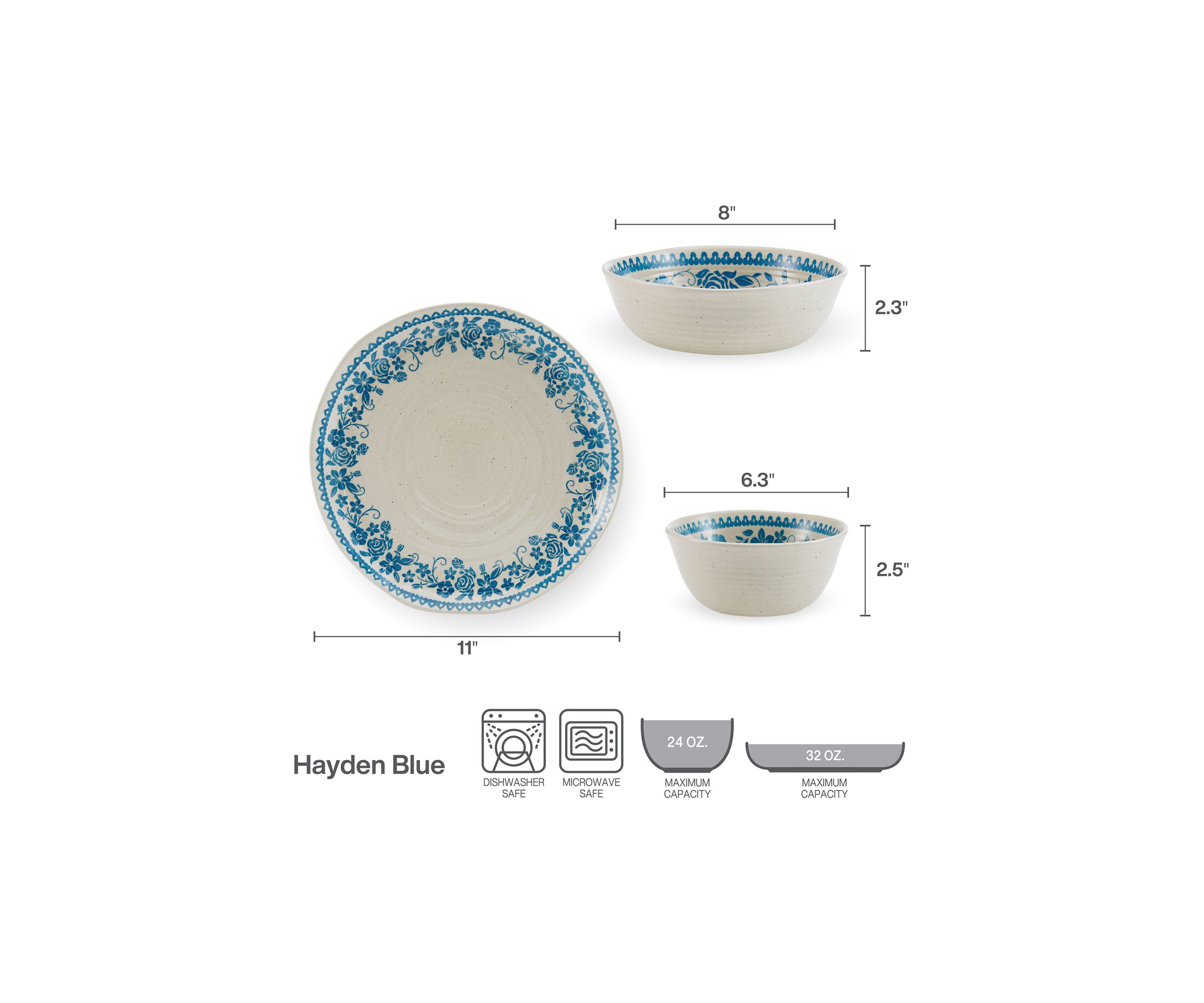 Hayden 12 Piece Dinnerware Set, Service For 4