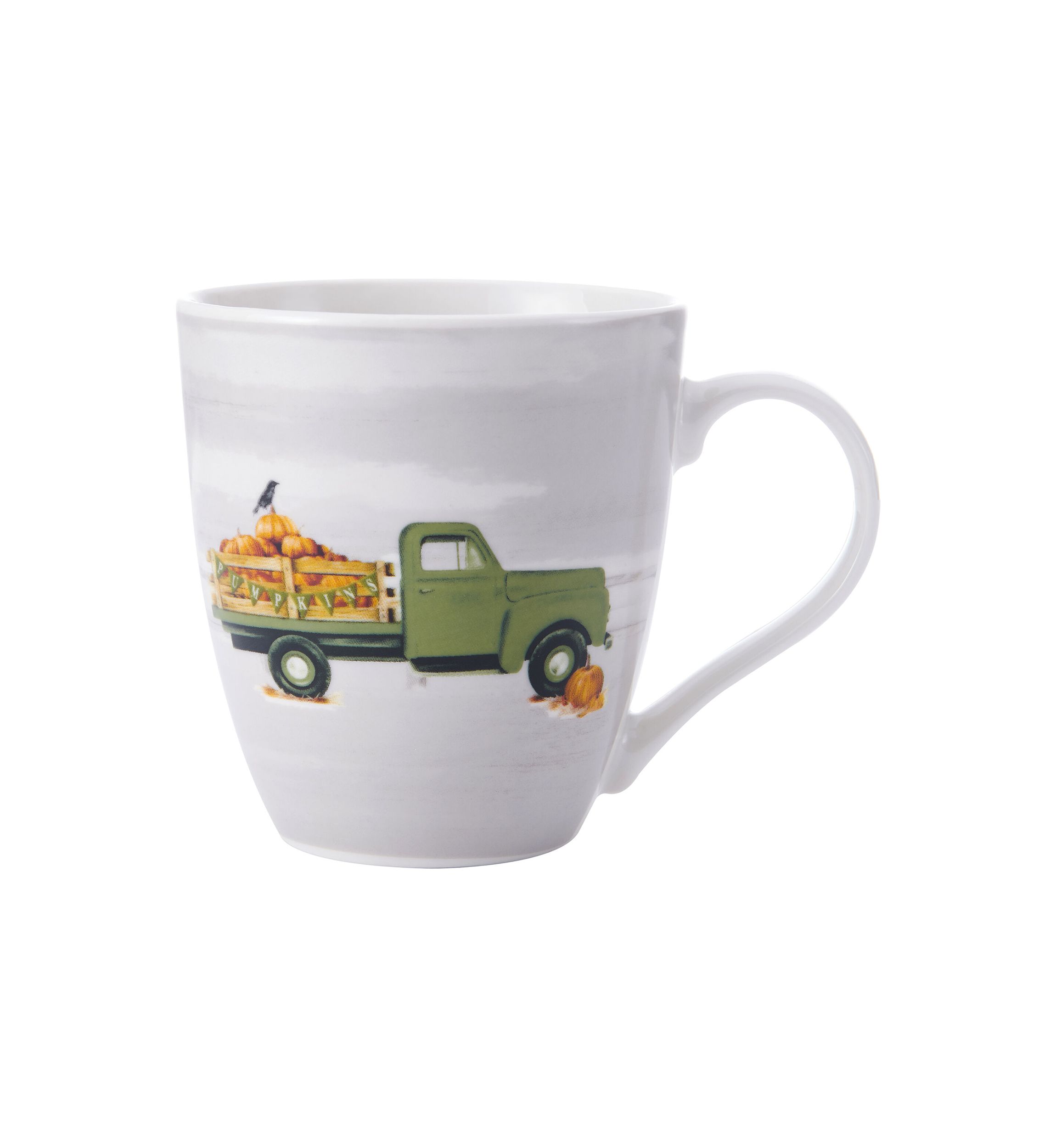 Pumpkin Farmer Truck Porcelain Mug, 18 Ounce