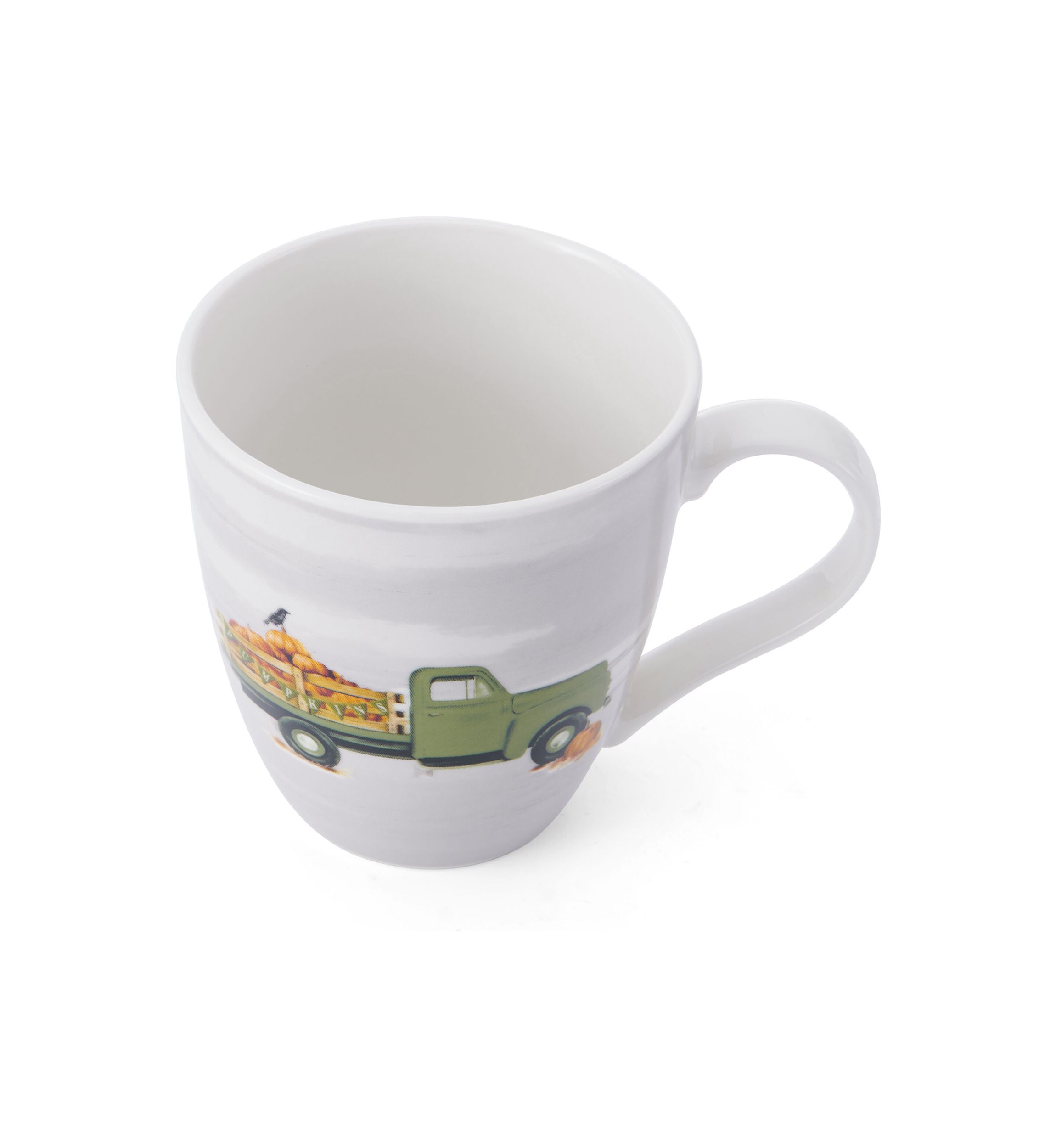 Pumpkin Farmer Truck Porcelain Mug, 18 Ounce