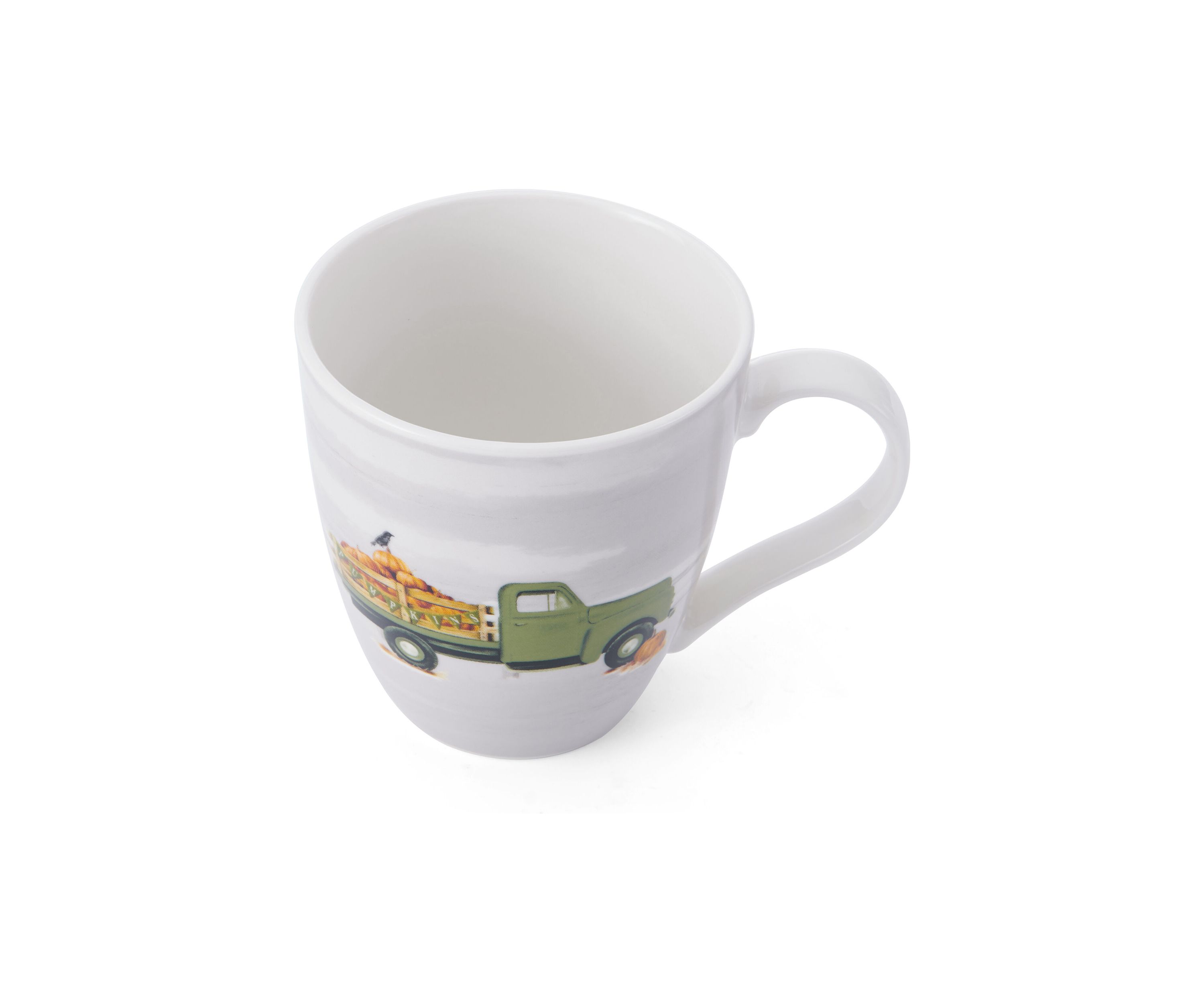 Pumpkin Farmer Truck Porcelain Mug, 18 Ounce