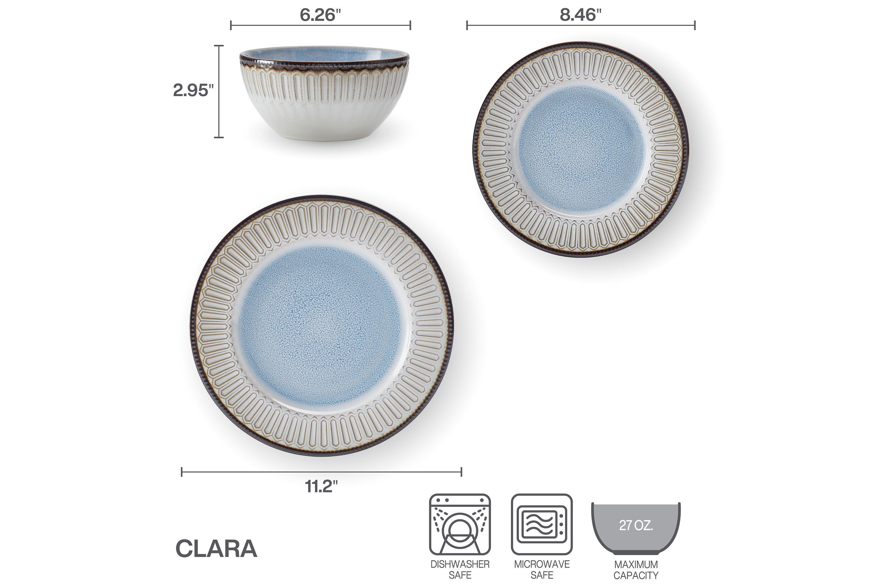 Clara 12-pc Dinnerware Set, Service for 4