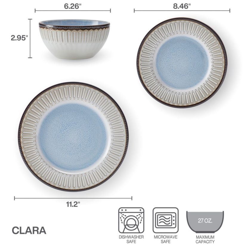 Clara 12-pc Dinnerware Set, Service for 4