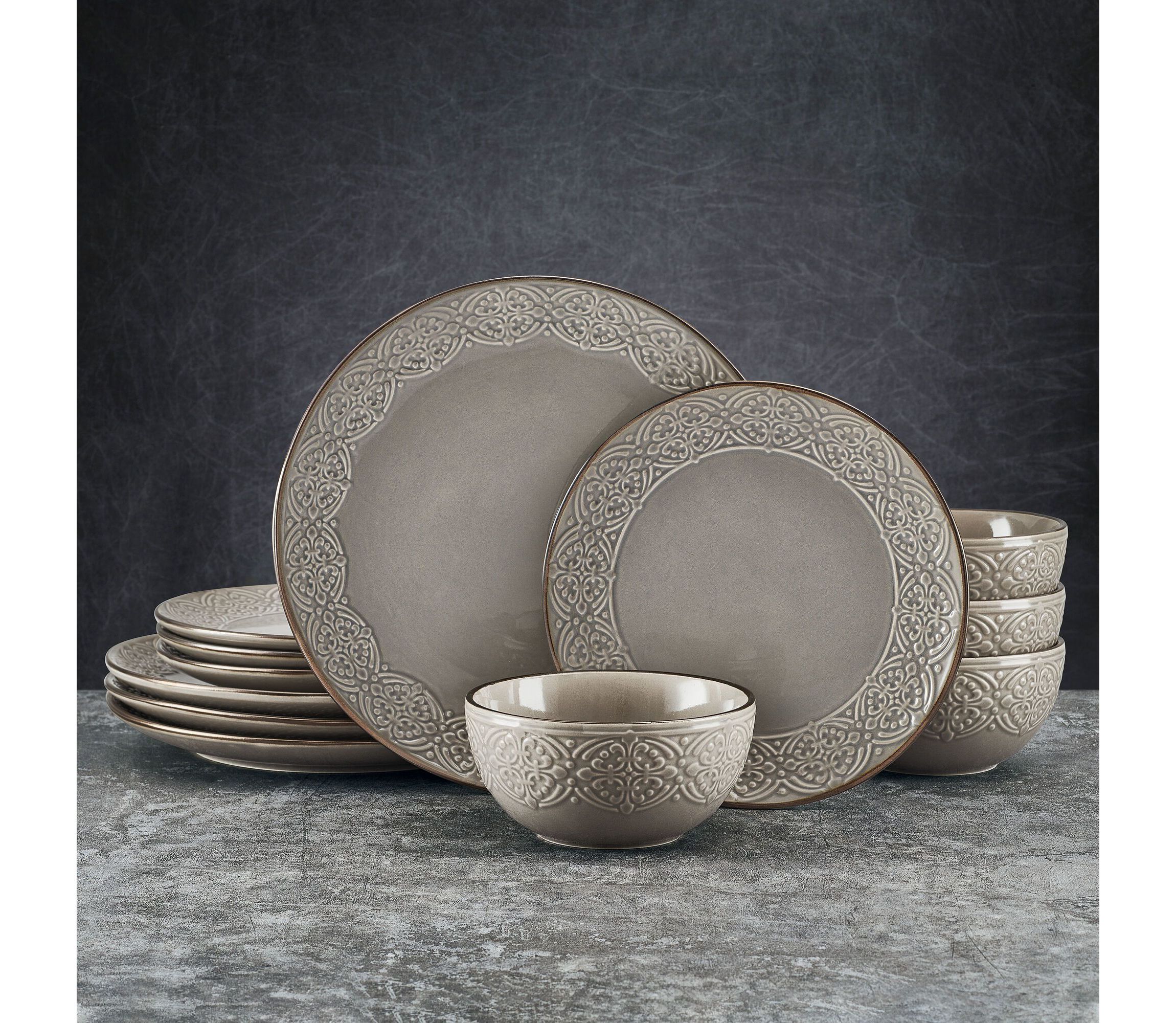 Emma 12-pc Dinnerware Set, Service for 4