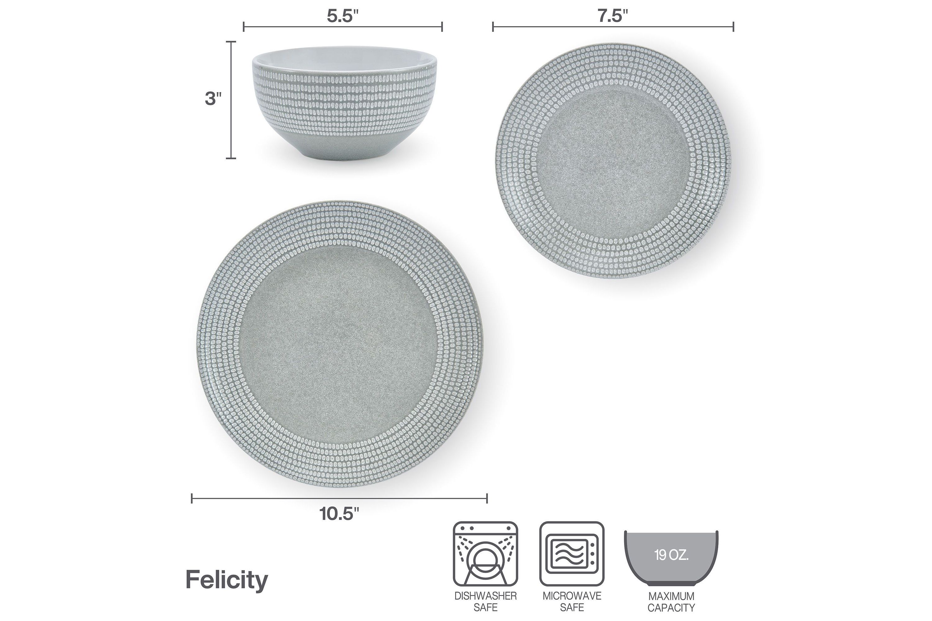 Felicity 12-pc Dinnerware Set, Service for 4