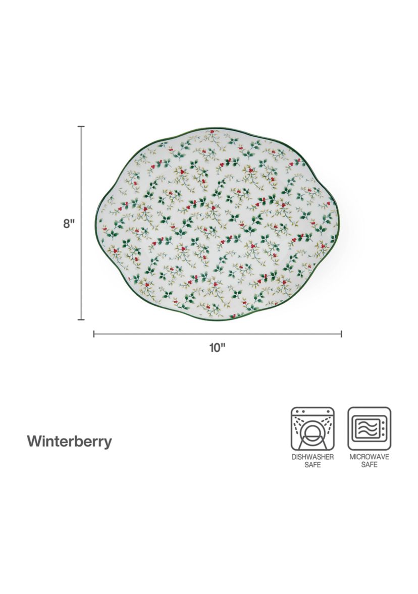 Stoneware Winterberry Platters - Set of 2